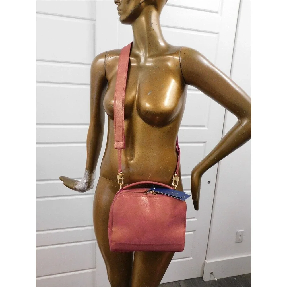 New Ines Bellorez‎ Rose Metallic Leather Crossbody Bag $400rt